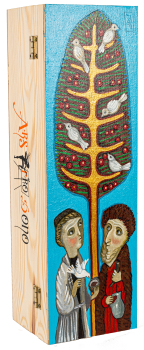 "Spring Mood". Hand-painted Art Gift Box for 1 bottle